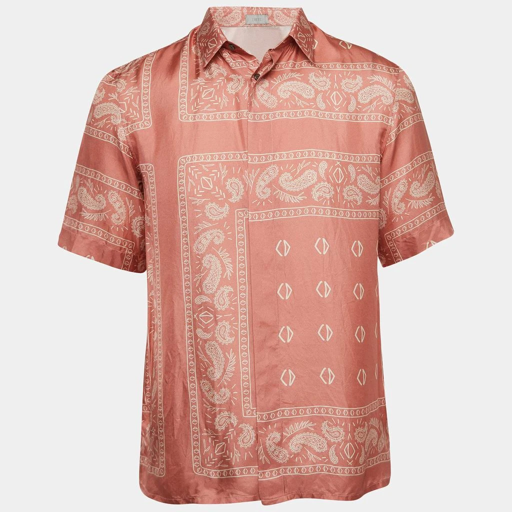 Dior Dior Homme Pink Bandana Print Silk Shirt XS 1