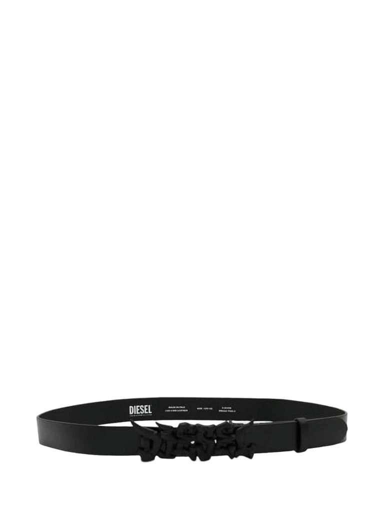Diesel Slim Black Cowhide Leather Belt