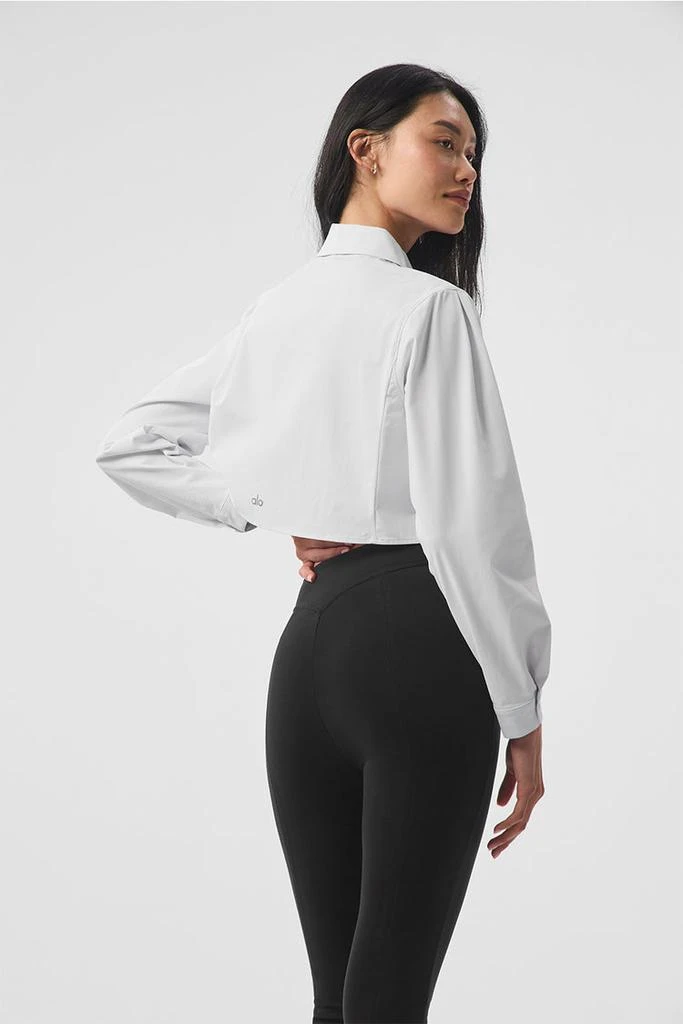Alo Cropped Take Me Out Button Up - White 2