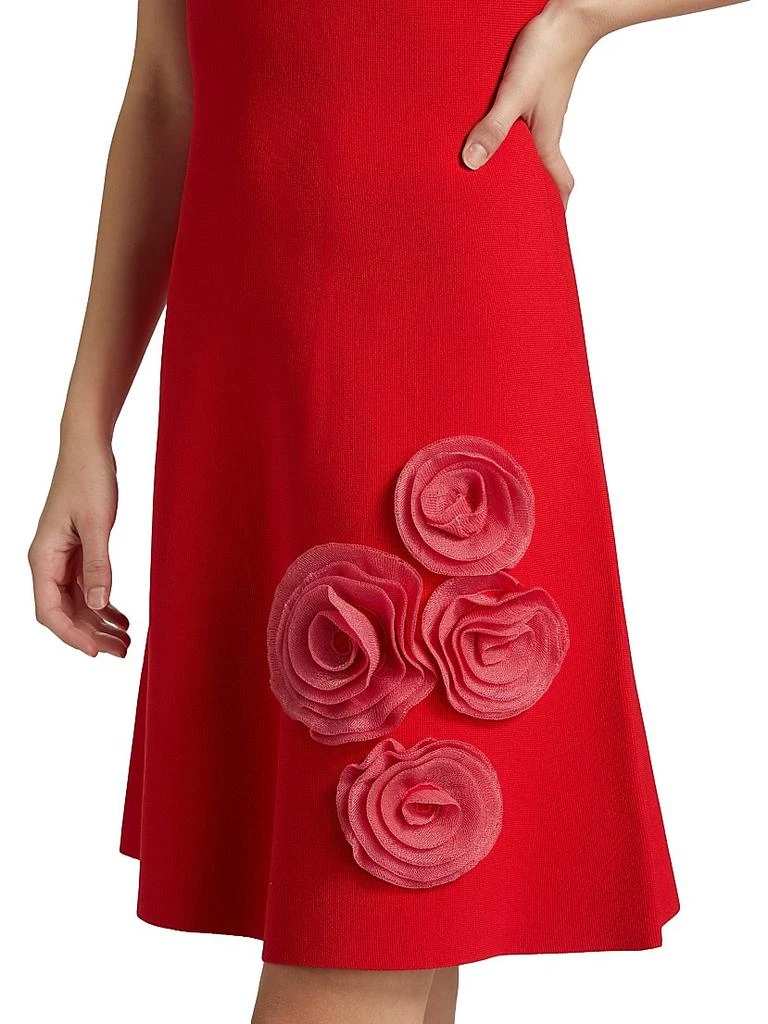 LELA ROSE Penelope 3D Floral Tulle-Embellished Midi-Dress 6