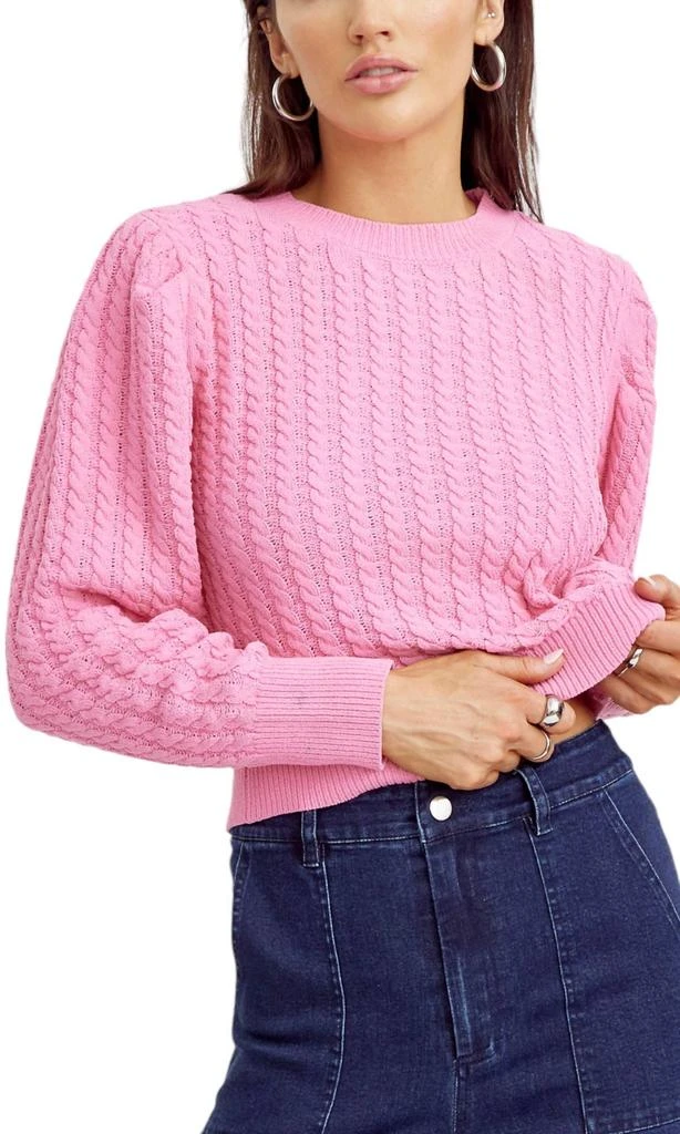 Greylin Suzane Puff Sleeve Sweater In Pink 2