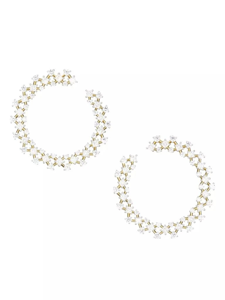 Adriana Orsini Verbena 18K Yellow Gold & Rhodium-Plated Crystal Wraparound Hoop Earrings 1