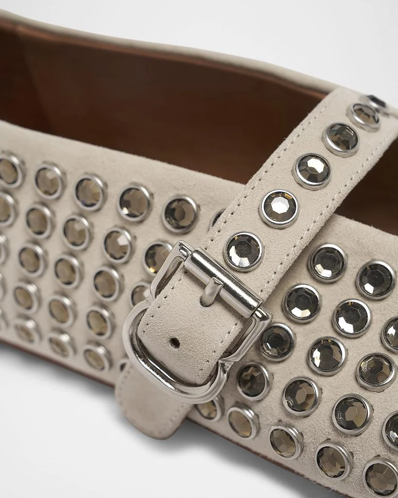 Alaia Crystal Stud Mary Jane Ballerina Flats 3