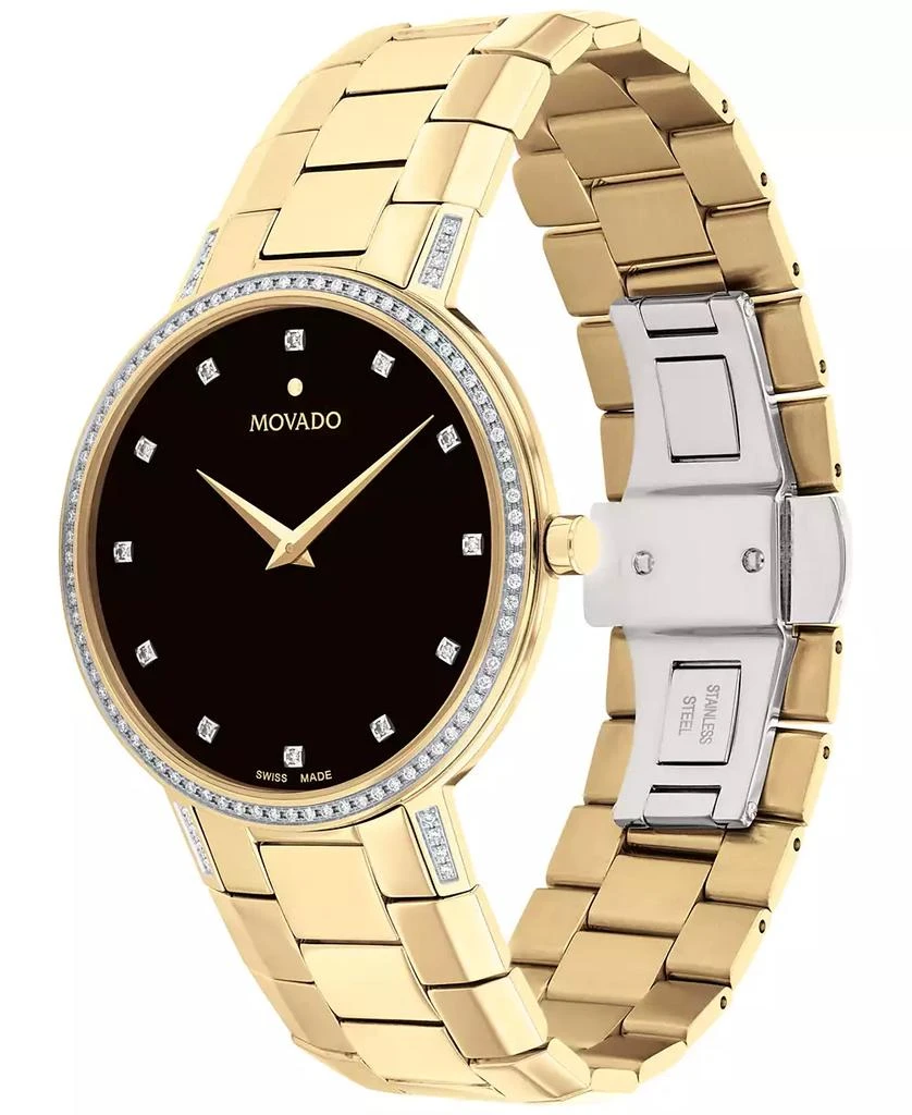 Movado Faceto Men's Swiss Diamond (3/8 ct. t.w.) Gold-Tone PVD Bracelet Watch 39mm 2