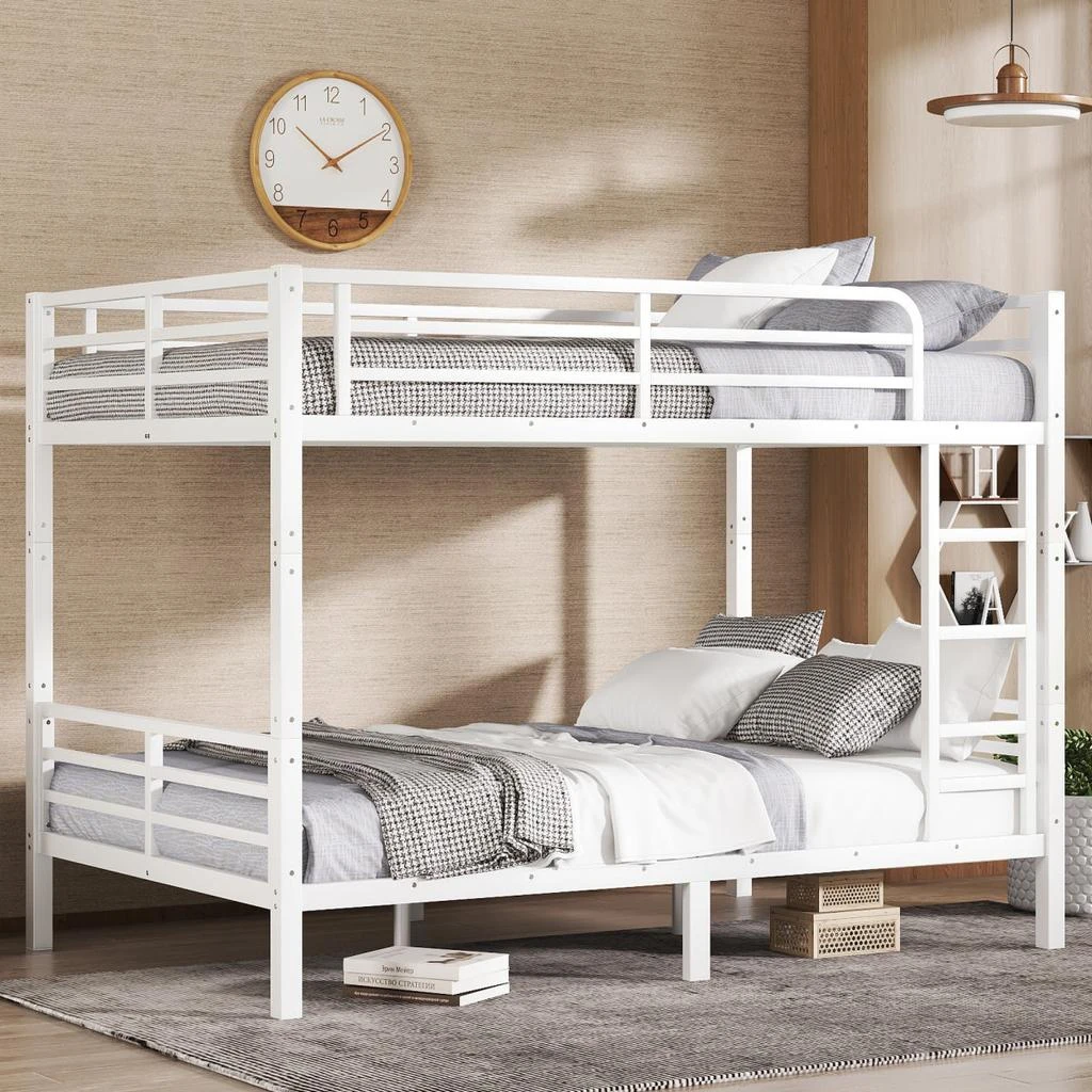 Streamdale Furniture Streamdale Metal Full XL over Full XL Bunk Bed, White