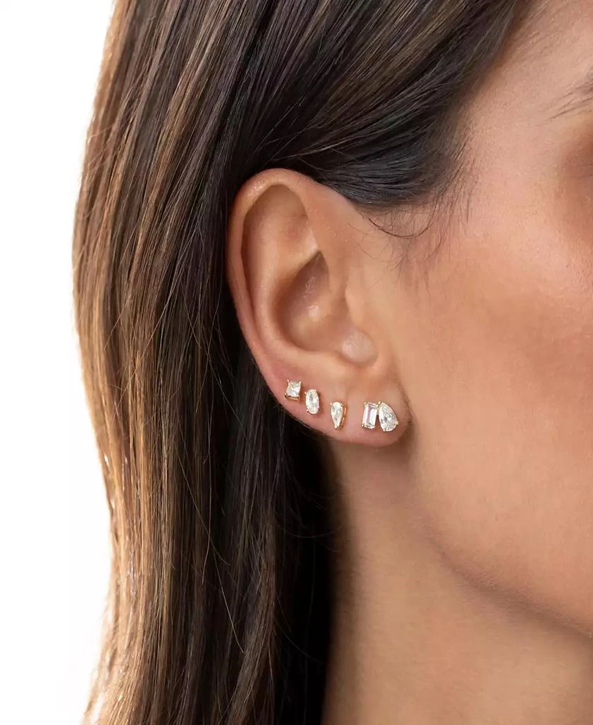 by Adina Eden Cubic Zirconia Teardrop X Baguette Stud Earring 2