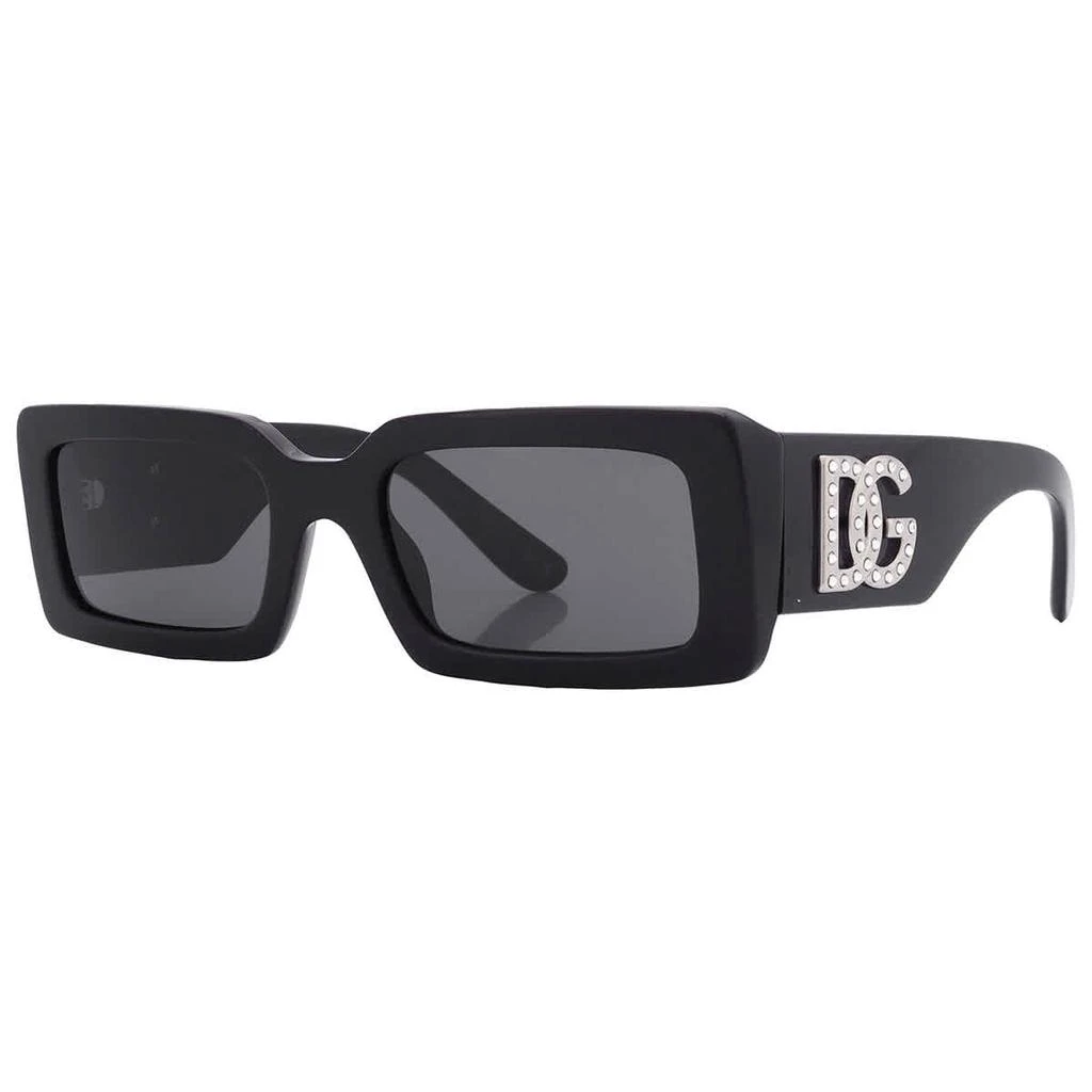 Dolce & Gabbana Dark Grey Rectangular Ladies Sunglasses DG4447B 335587 53 3