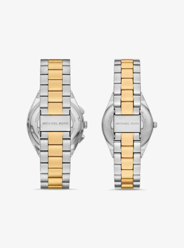 Michael Kors Lennox His and Hers Pavé Two-Tone Watch Set 3