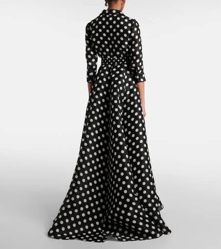 Carolina Herrera Floral-appliqué polka-dot silk gown 3