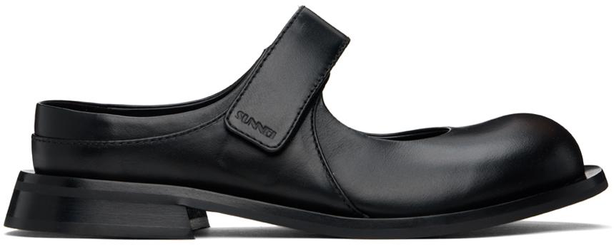 SUNNEI Black Form Marg Sabot Loafers