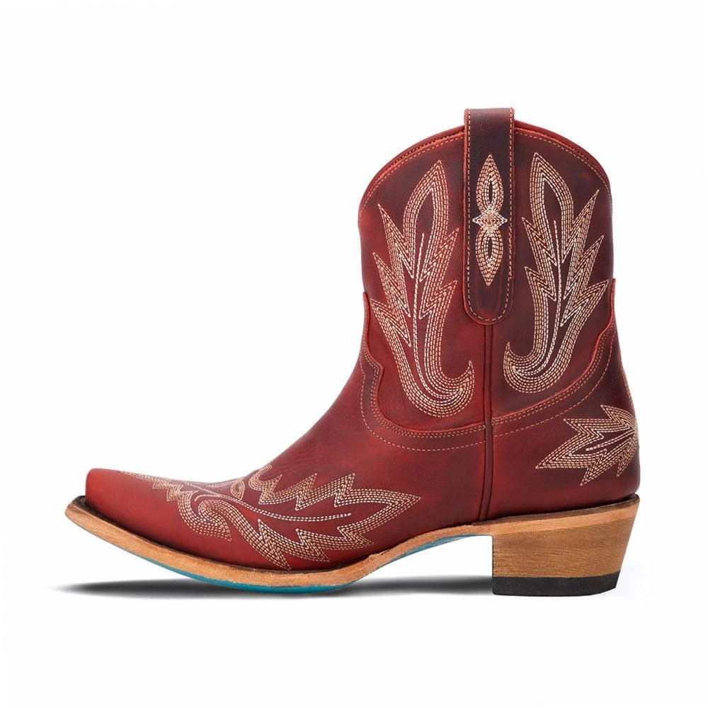 LANE Lexington Embroidered Snip Toe Cowboy Booties 3