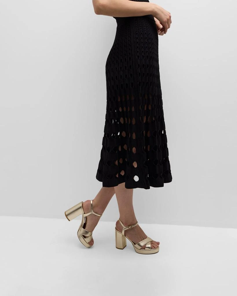 Stuart Weitzman Dayna Metallic Crisscross Platform Sandals 2