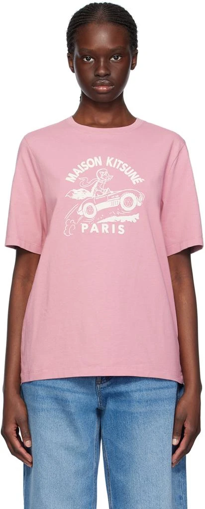 Maison Kitsuné Pink Racing Fox T-Shirt 1