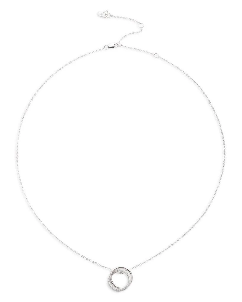 Ralph Lauren Pavé Ring Pendant Necklace in Sterling Silver, 16"-19" 1