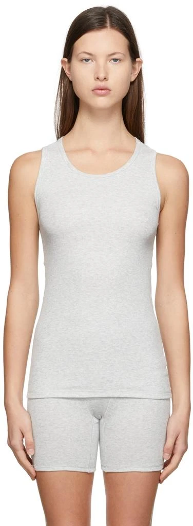 SKIMS Grey Cotton Boyfriend Tank Top 1