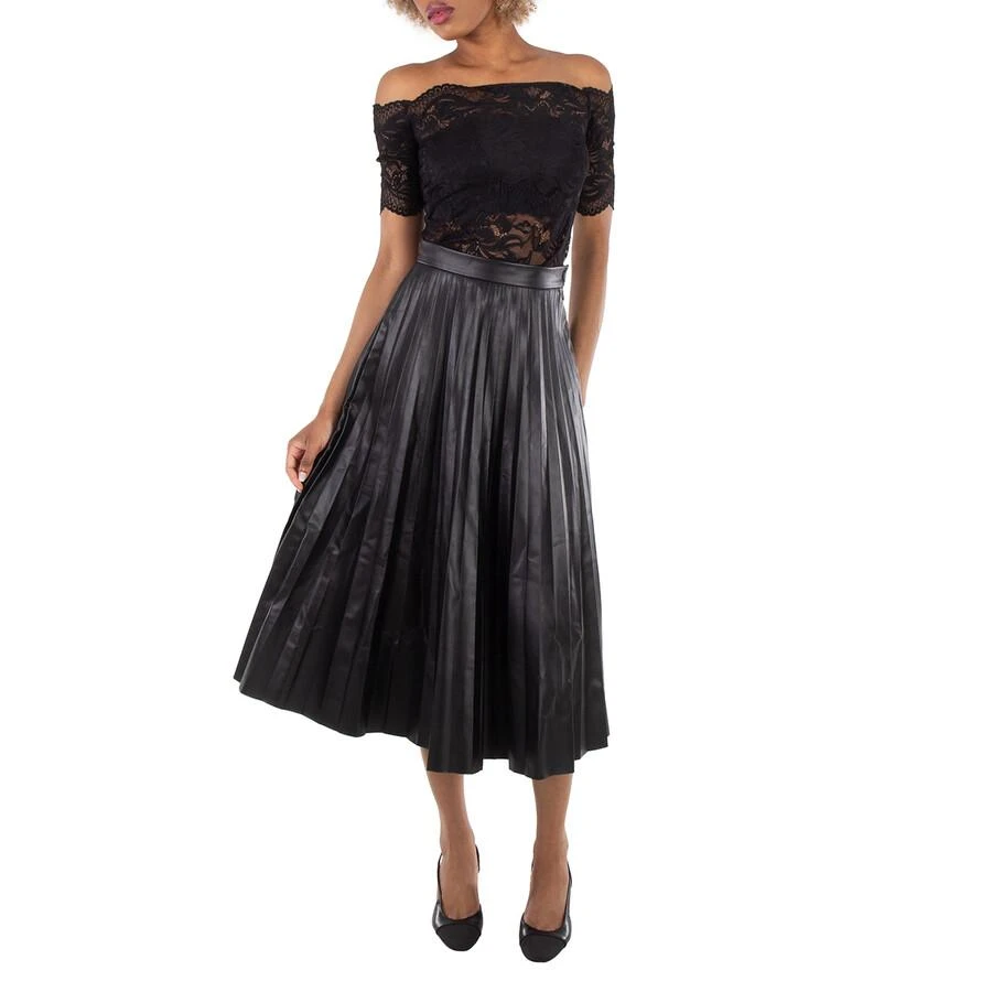 MM6 Black Pleated Midi Skirt 2