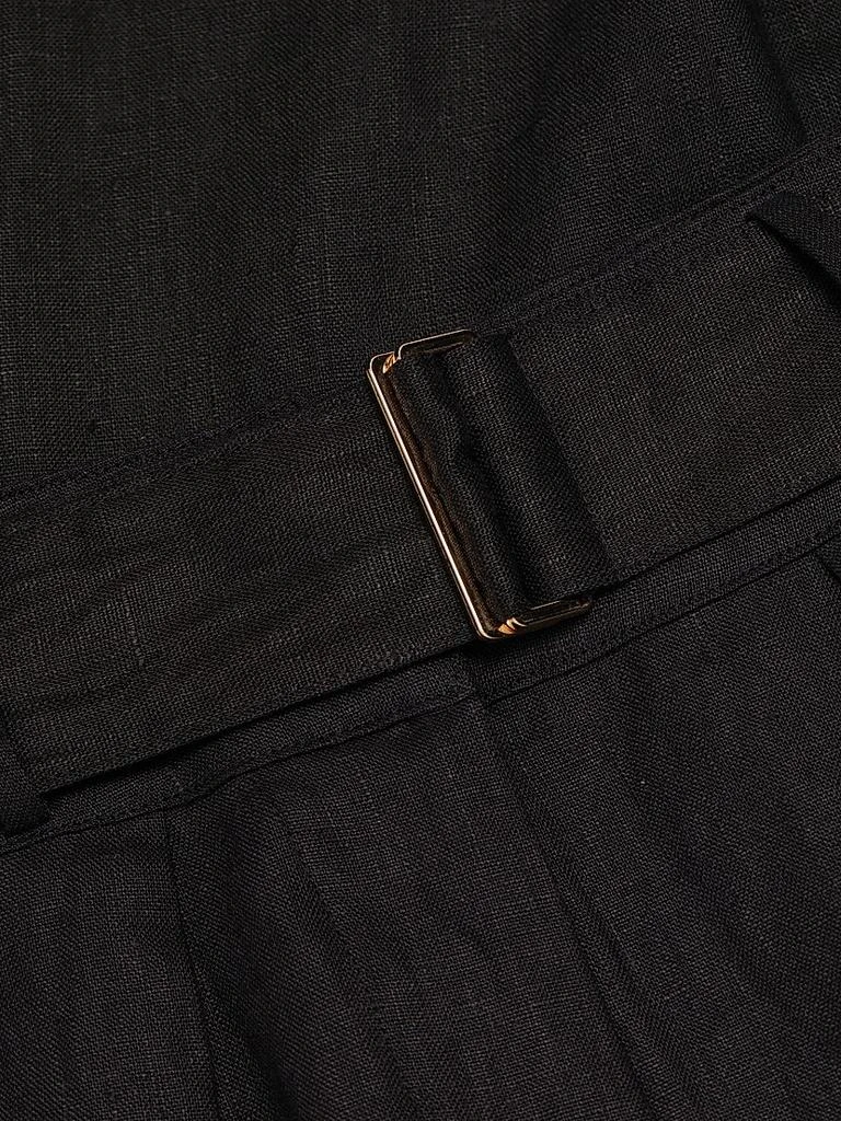 Hevron Zinna Belted Linen Shorts 7