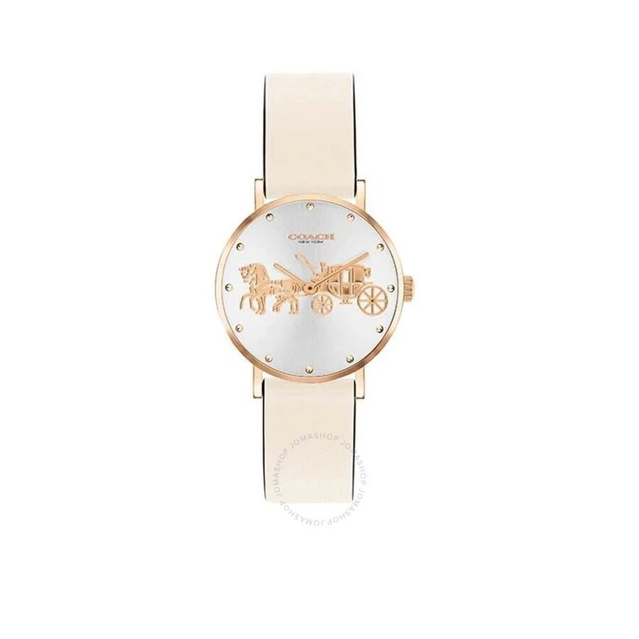 Coach Perry Ladies Chalk Leather Strap Watch 14503796 1