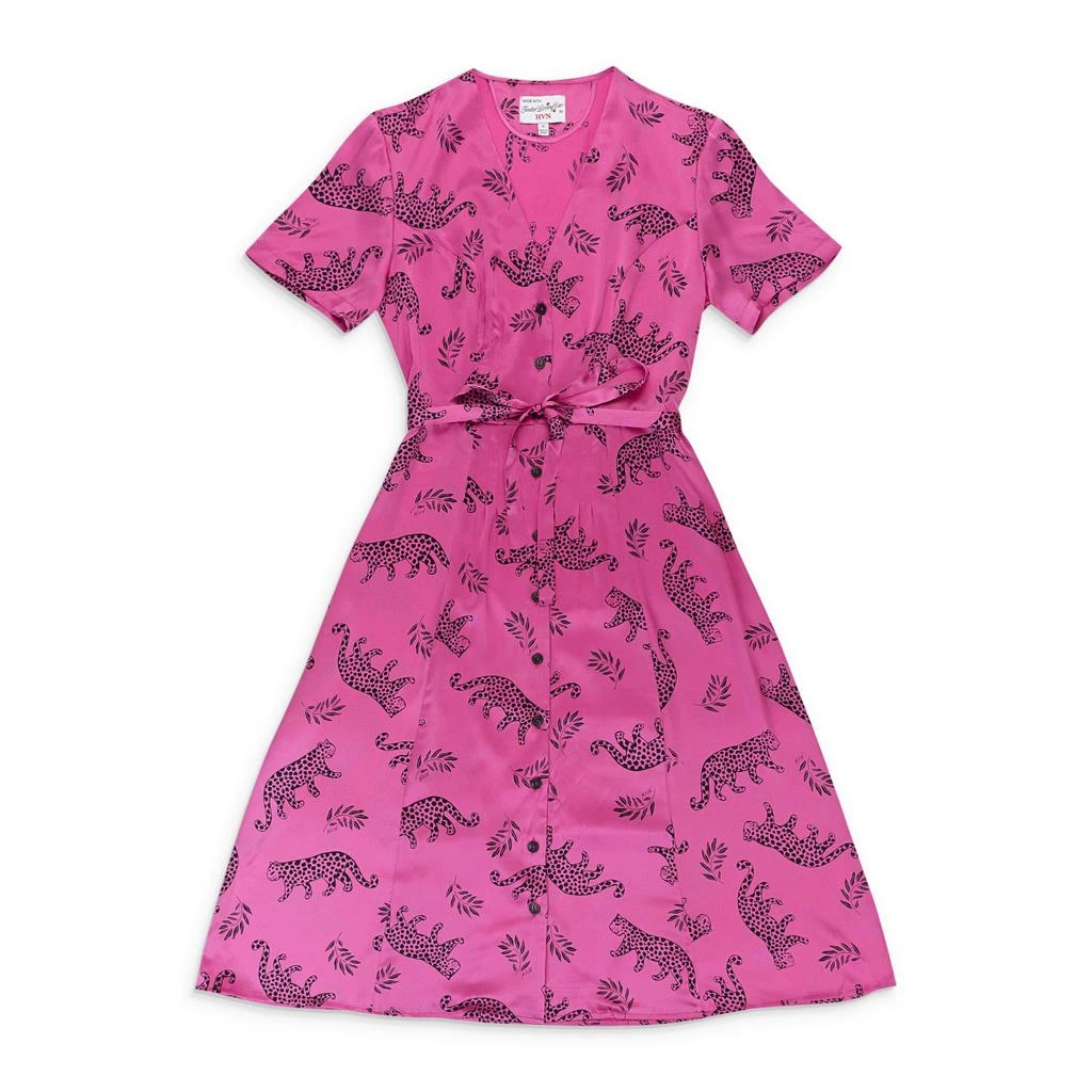 Shop Hvn Tarza Rosemary Short Sleeve Button Down Dress Hot - Pink Shiny on  Sale at BeyondStyle  Get 89% Off Hvn Tarza Rosemary Short Sleeve Button  Down Dress Hot - Pink
