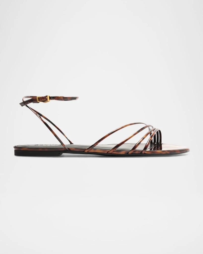Schutz Inez Strappy Tortoise Flat Sandals 1
