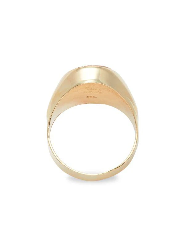Saks Fifth Avenue 14K Yellow Gold Round Signet Ring 3