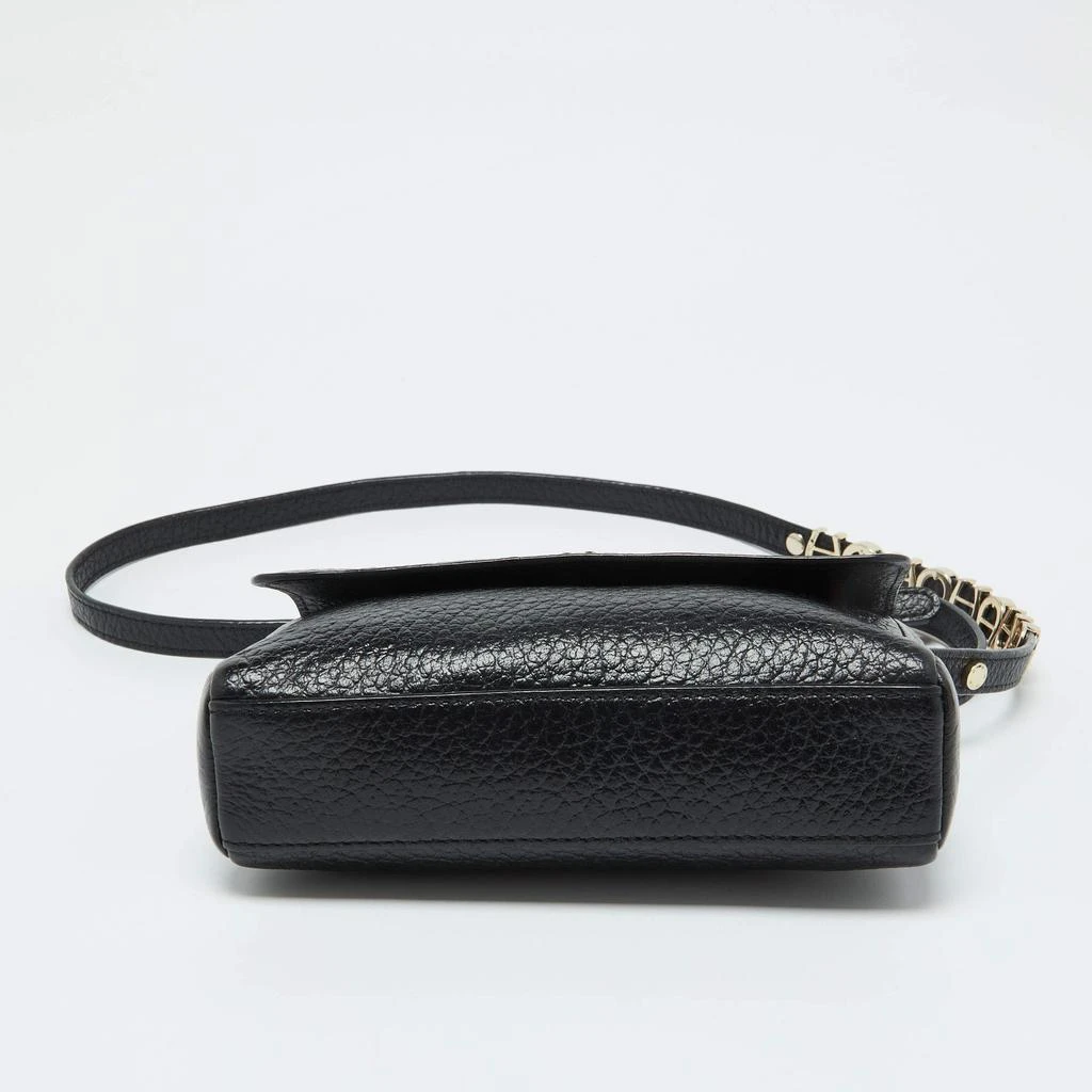 Aigner Aigner Black Leather Flap Crossbody Bag 8