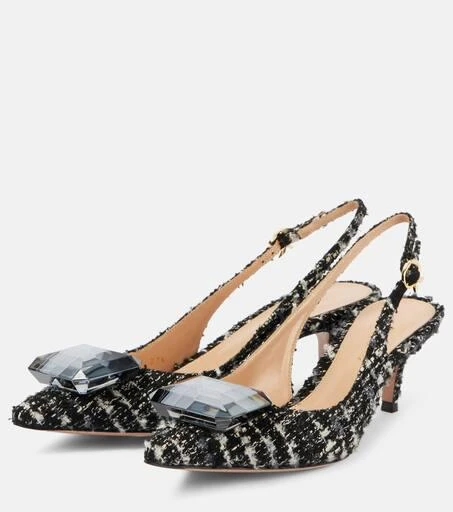 Gianvito Rossi Jaipur 55 bouclé slingback pumps 5