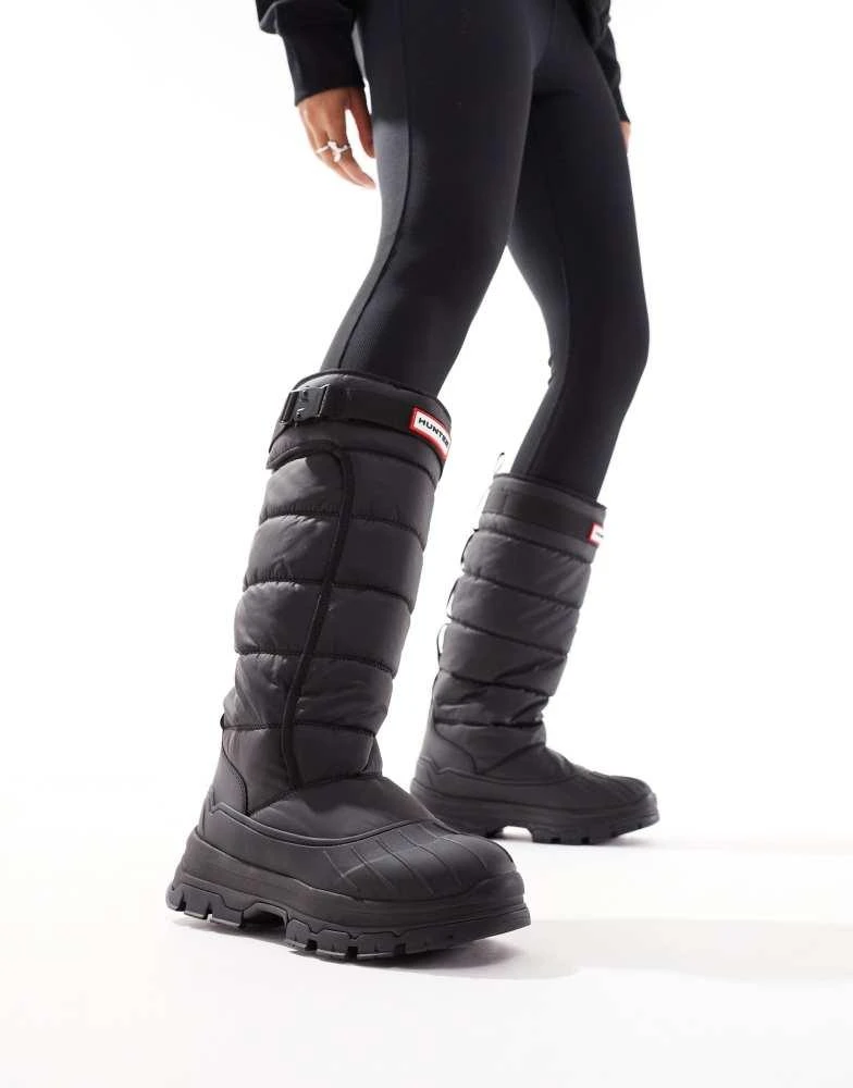 Hunter Hunter Intrepid tall buckle snow boots in black 4