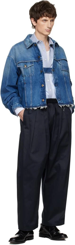 MAISON MARGIELA Blue Frayed Denim Jacket 4