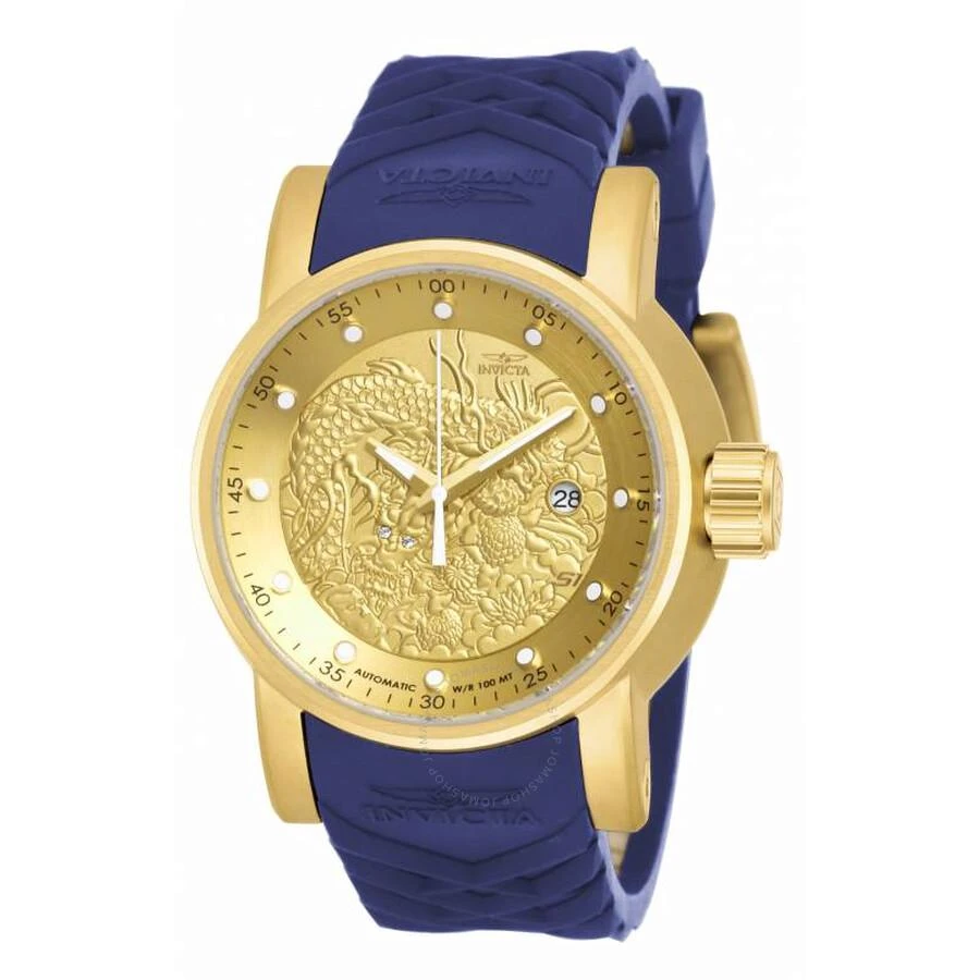 Invicta Invicta S1 Rally Automatic Dragon Gold Dial Blue Polyurethane Men's Watch 18215 1