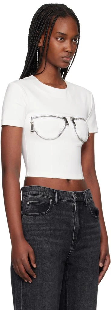 AREA White Zipper Bustier Cup T-Shirt 2