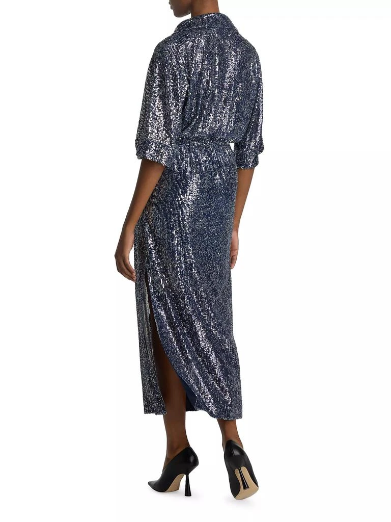 St. John Sequin Surplice Midi Dress 4