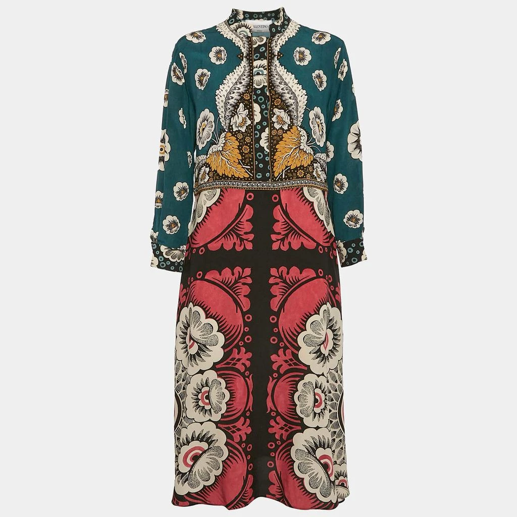 Valentino Multicolor Printed Silk Full Sleeve Midi Dress M  On Sale Now  with Up to 19% Off | Discover Exclusive Deals & Savings at BeyondStyle   Authentic Valentino women|dresses|women's clothes|midi dress|Women
