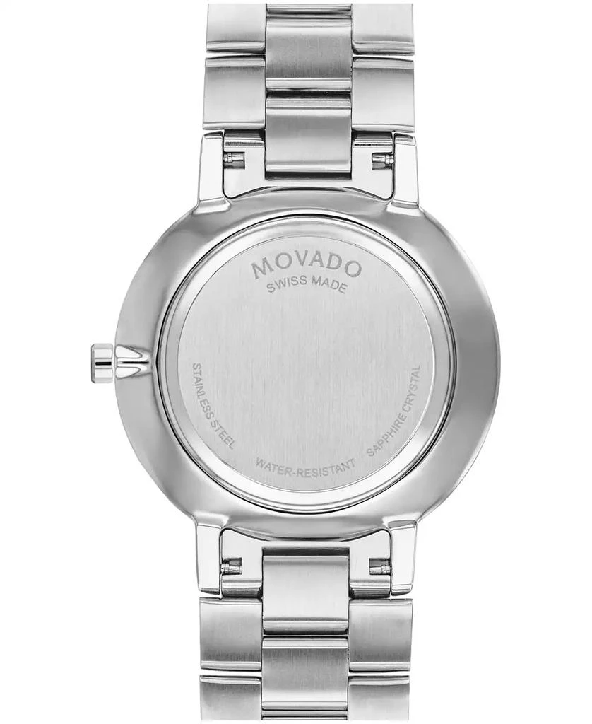 Movado Men's Faceto Swiss Quartz Stainless Steel Diamond Accent Watch 39mm 3