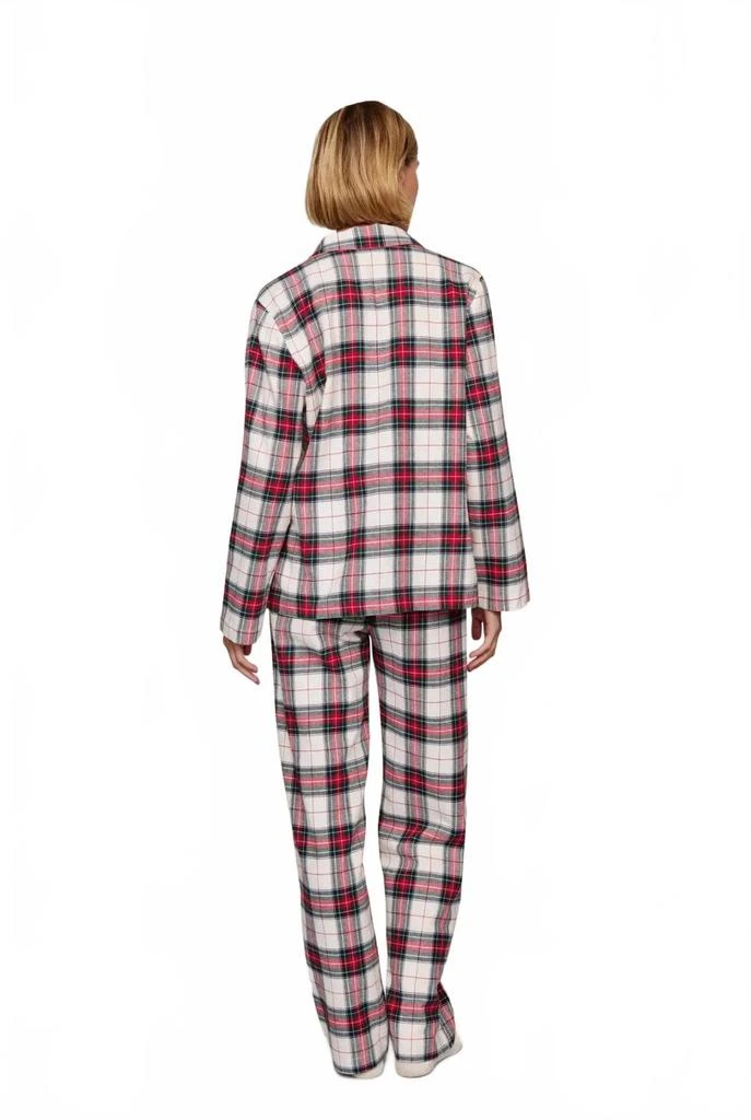Eberjey Flannel Long Pajama Set In Tartan Plaid Holly Stripe 2
