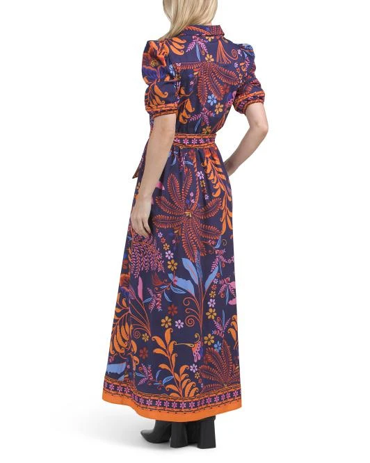 Short Sleeve Floral Maxi Dress With Belt  On Sale Now with Up to 51% Off |  Discover Exclusive Deals & Savings at BeyondStyle  Authentic CELINA MOON casual  dresses|dresses|women|clothing|maxi dresses|new arrivals