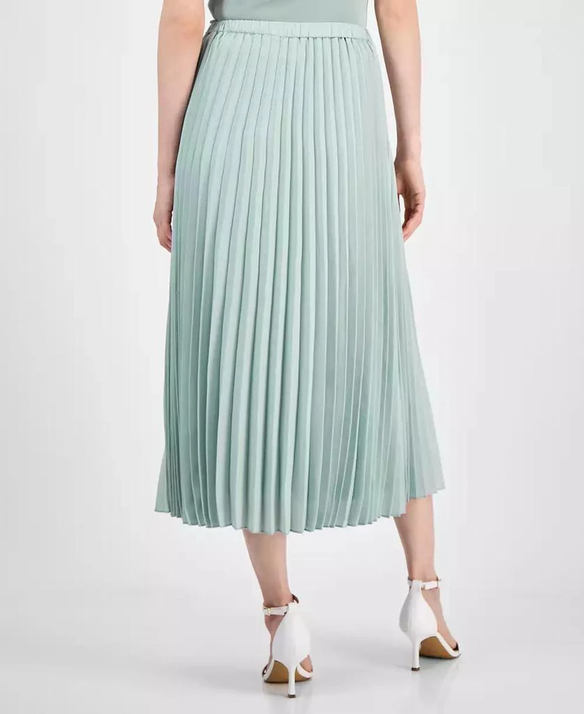 Anne Klein Women's Pleated Pull-On Belted Midi Skirt 2