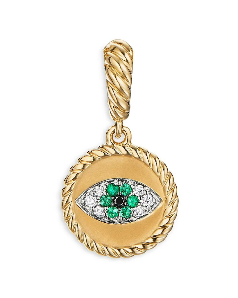David Yurman 18K Yellow Gold Evil Eye Amulet with Emeralds 
Diamonds 1
