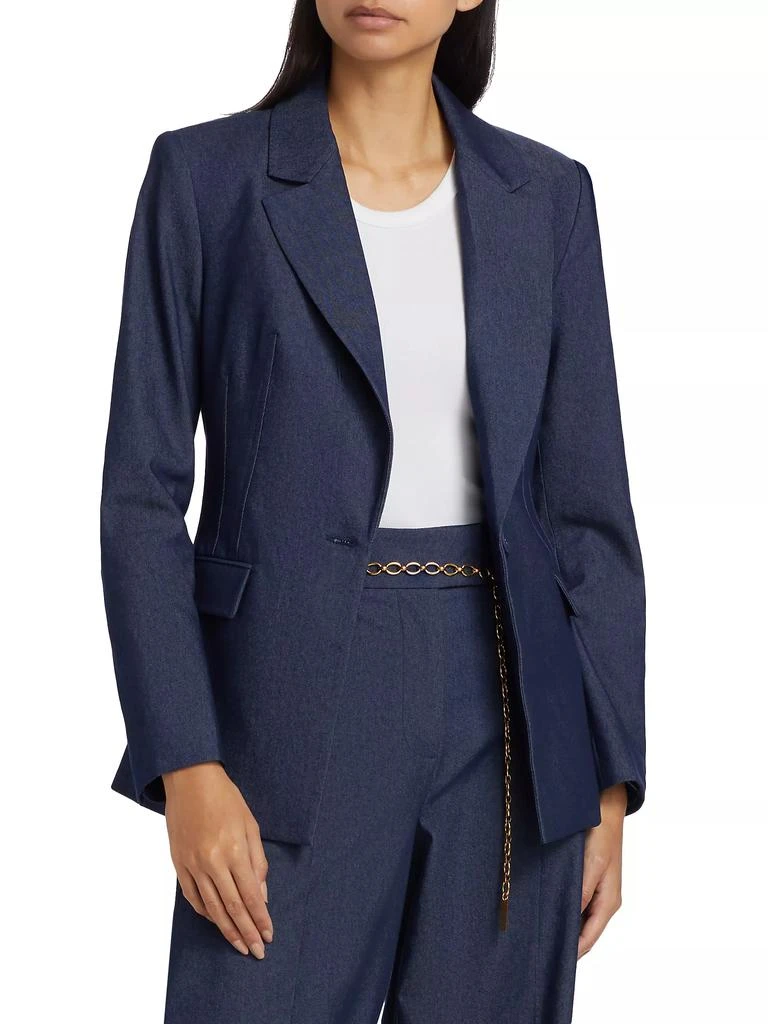 If Only Studio Stretch-Denim Single-Breasted Blazer 3