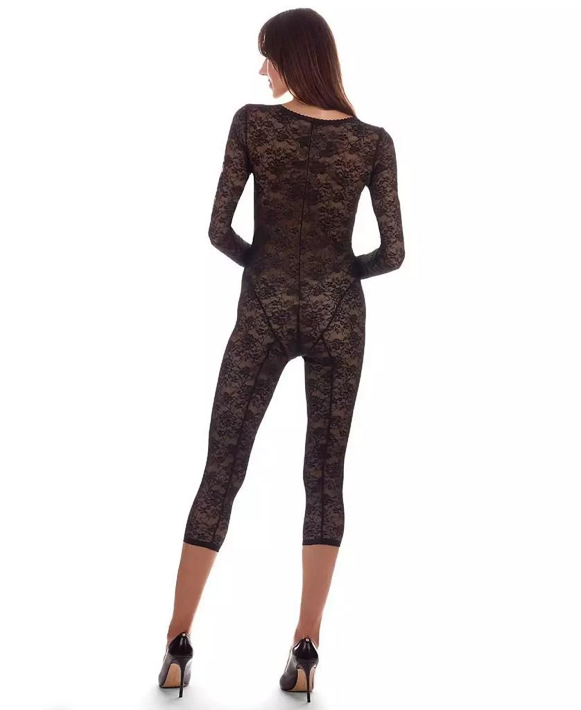 Memoi Women's Estelle Long Sleeve Lace Capri Catsuit 2