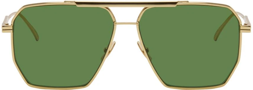 Bottega Veneta Gold Classic Aviator Sunglasses 1