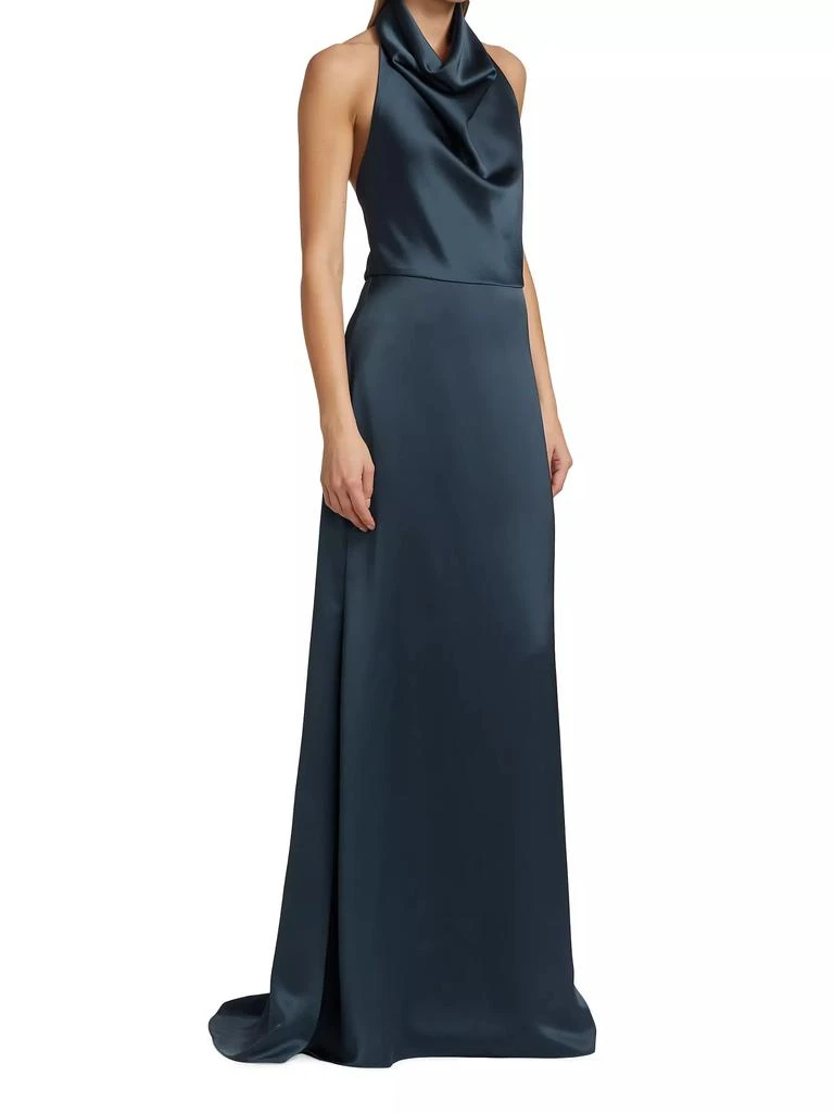 Amsale Satin Halter Gown 4