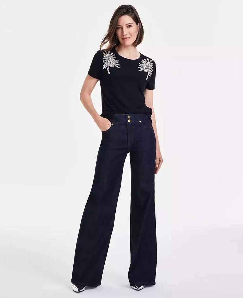 INC International Women's High-Rise Wide-Leg Jeans, Created for Macy's 1