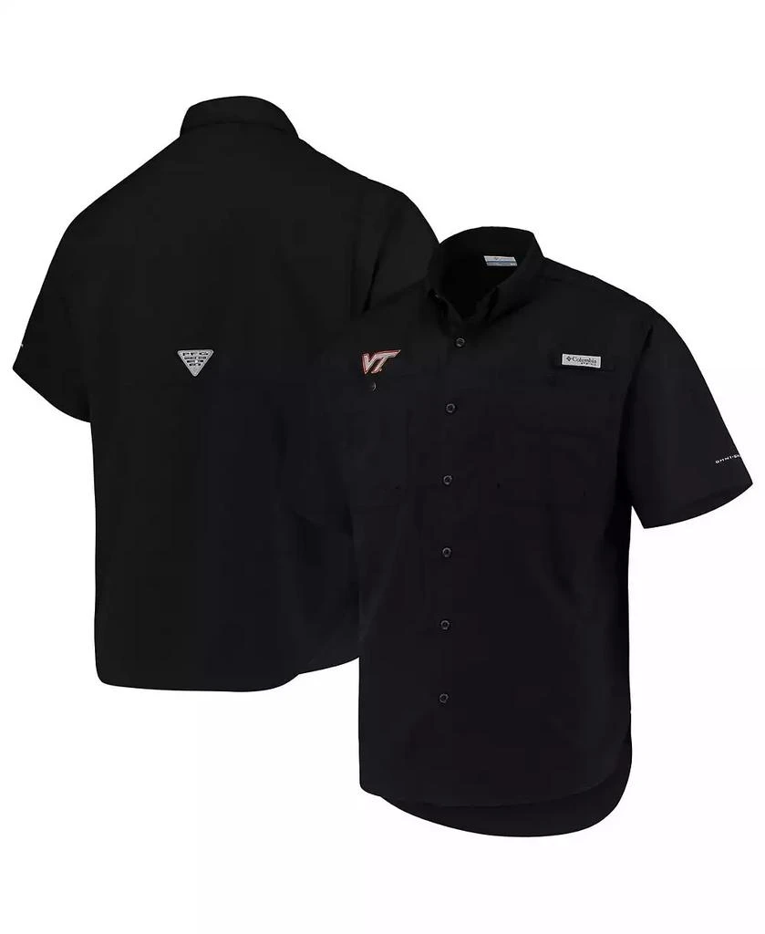 Columbia Men's Black Virginia Tech Hokies PFG Tamiami Omni-Shade Button-Down Shirt 1