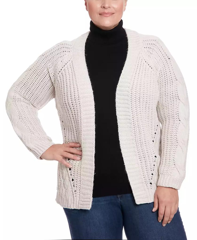 Joseph A Plus Size Cable Knit Cardigan Sweater