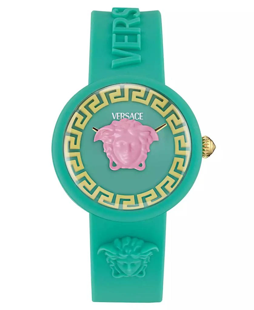 Versace Kids Medusa Pop Teal Silicone Strap Watch 32mm