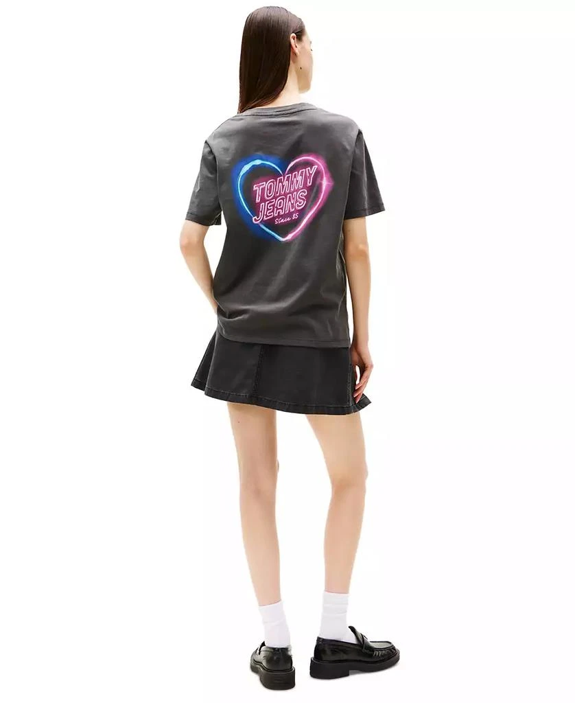 Tommy Jeans Women's Cotton Relaxed-Fit Neon Graphic T-Shirt 4