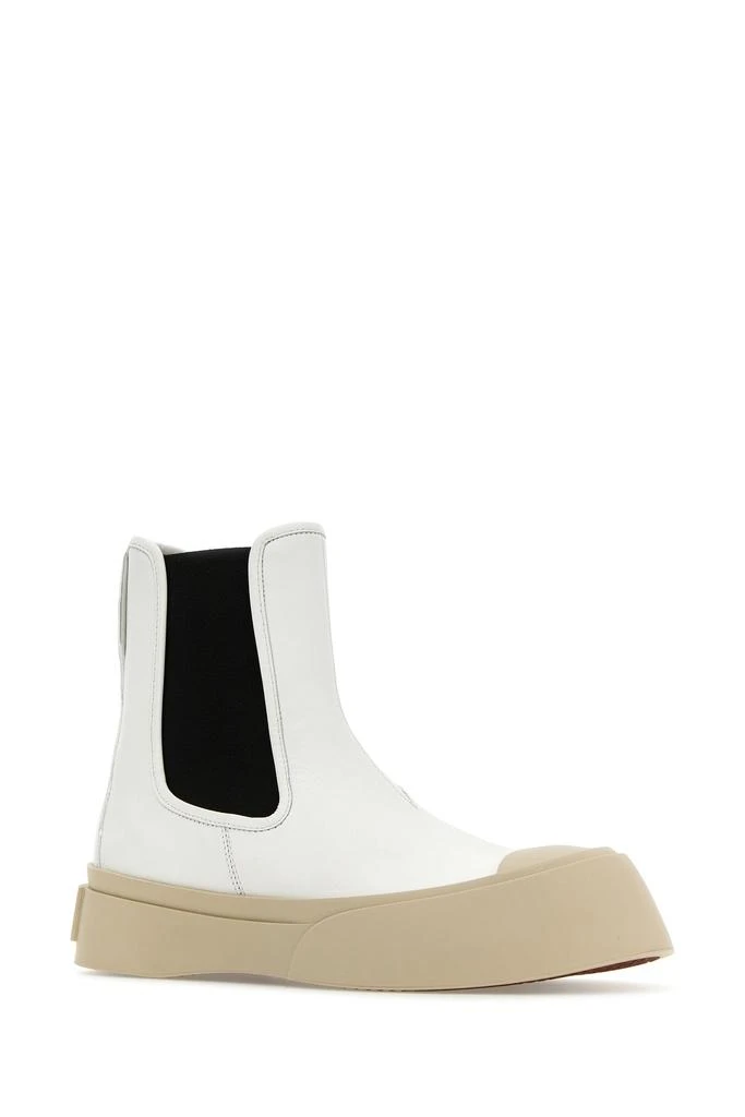 Marni White nappa leather Pablo ankle boots 2
