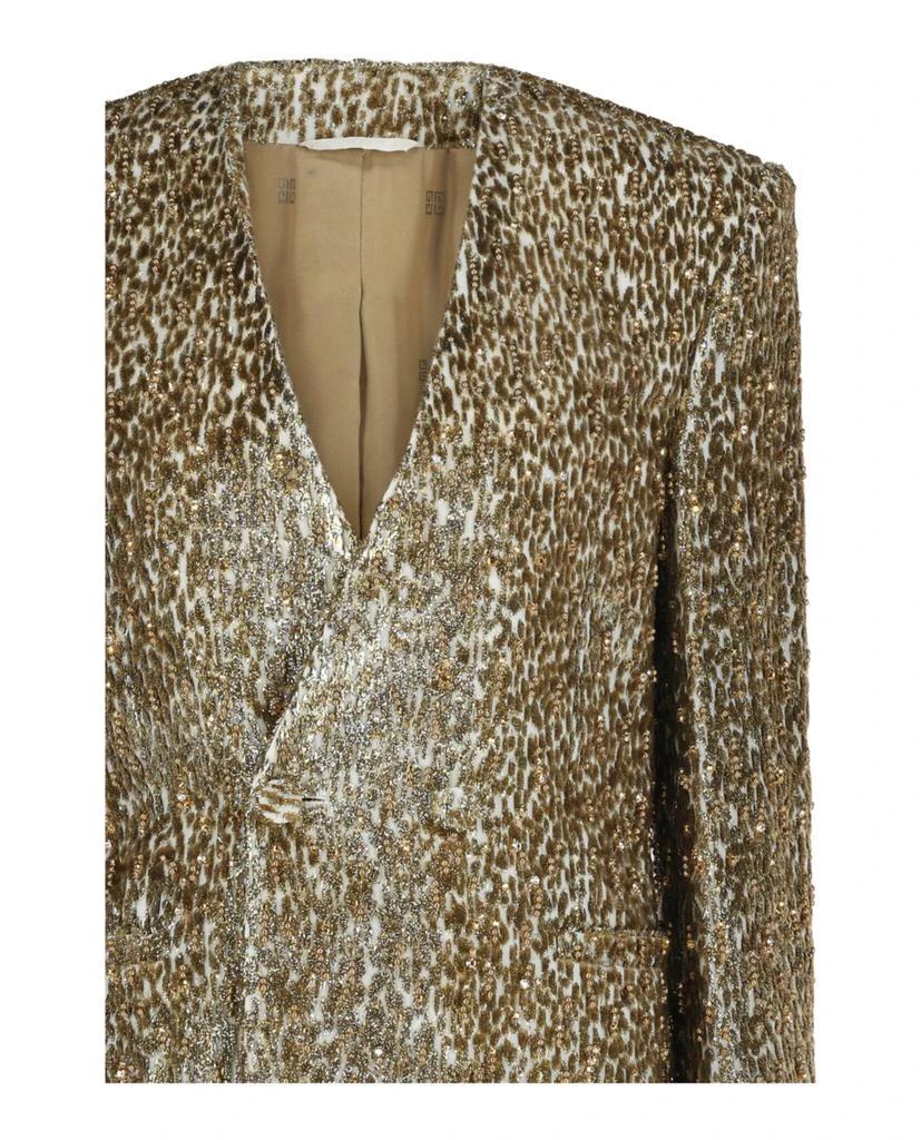 Givenchy Beaded Animal Print Single-Breasted Blazer 3