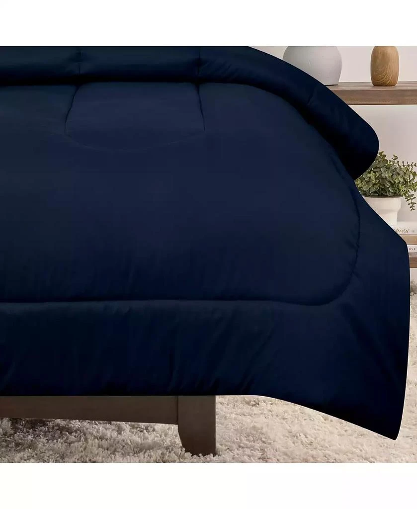 Chanasya Premium Solid Navy Comforter Set – Soft Dark Blue Microfiber Bedding – 3 Piece Set with 1 Comforter and 2 Pillow Shams - 4